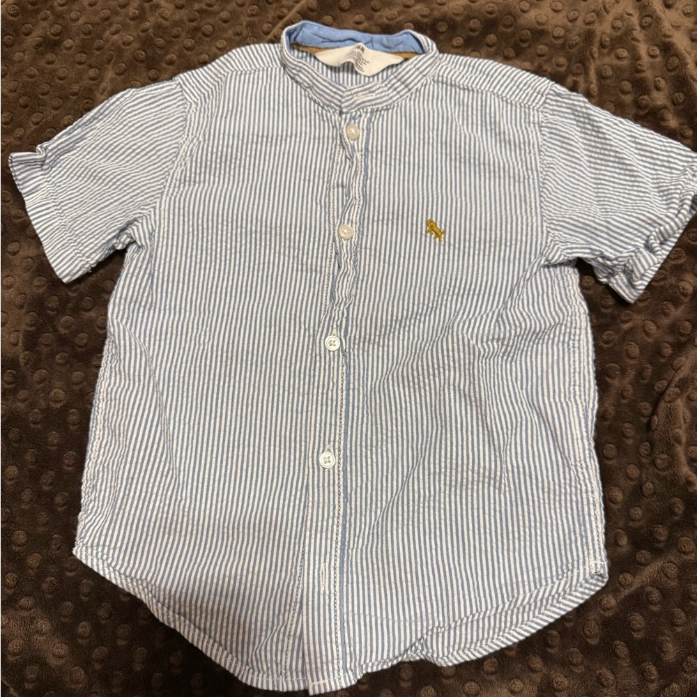 H&M Light Blue and White Striped toddler Shirt